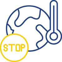 Stop Global Warming Line Two Color Icon vector