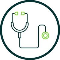 Stethoscope Line Circle Icon vector