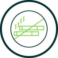 No Smoking Line Circle Icon vector