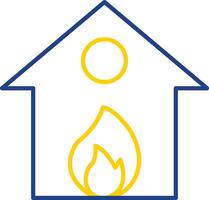 Burning House Line Two Color Icon vector