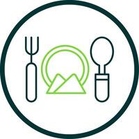 Cutlery Line Circle Icon vector