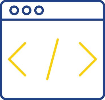 línea de desarrollo icono de dos colores vector