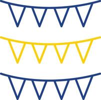 bunting line icono de dos colores vector