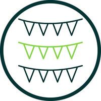 Bunting Line Circle Icon vector