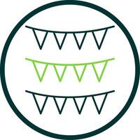 Bunting Line Circle Icon vector