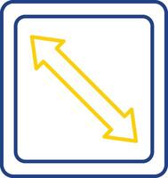 Right Down Line Two Color Icon vector