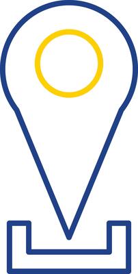 Location Pin Line Two Color Icon