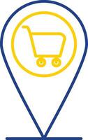 Pin Line Two Color Icon vector
