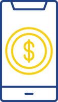 Dollar Line Two Color Icon vector