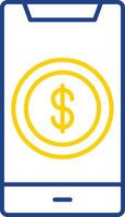 Dollar Line Two Color Icon vector