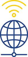 Global Line Two Color Icon vector