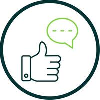 Good Feedback Line Circle Icon vector