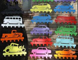 Handcraft Colored Car Silhouettes Towel Pegs photo