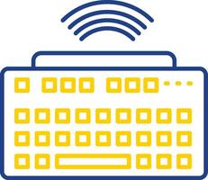 Wireless Keyboard Line Two Color Icon vector