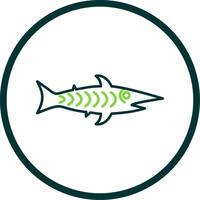 shark Line Circle Icon vector