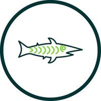 shark Line Circle Icon vector