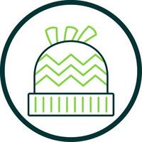 Winter Hat Line Circle Icon vector