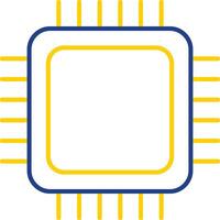 icono de línea de cpu de dos colores vector