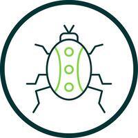 Bug Line Circle Icon vector