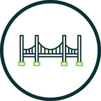 Bridge Line Circle Icon vector