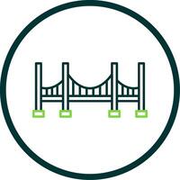 puente línea circulo icono vector