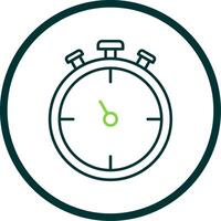 Stopwatch Line Circle Icon vector