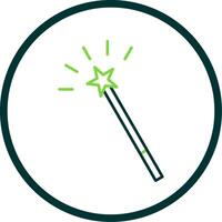 Magic Wand Line Circle Icon vector