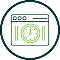 Clock Line Circle Icon vector