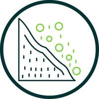 Snowslide Line Circle Icon vector
