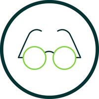 Eyeglasses Line Circle Icon vector
