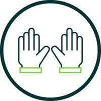 Gloves Line Circle Icon vector