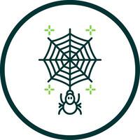 Spiderweb Line Circle Icon vector