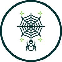 Spiderweb Line Circle Icon vector