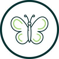 Butterfly Line Circle Icon vector