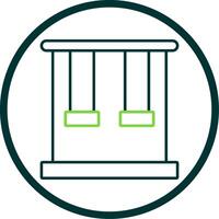 Trapeze Line Circle Icon vector