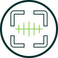 Barcode Scanner Line Circle Icon vector