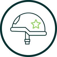 Helmet Line Circle Icon vector