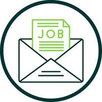 Job Offer Line Circle Icon vector