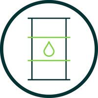 Oil Barrel Line Circle Icon vector