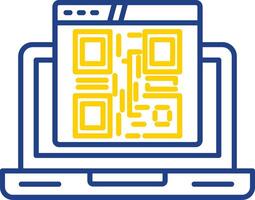 Qr Code Line Two Color Icon vector