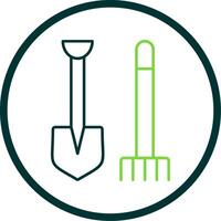 Pitchfork Line Circle Icon vector