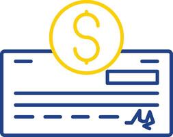 Pay Check Line Two Color Icon vector