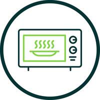 Microwave Line Circle Icon vector