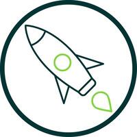 Rocket Line Circle Icon vector