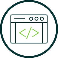 Coding Line Circle Icon vector