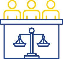 Court Jury Line Two Color Icon vector