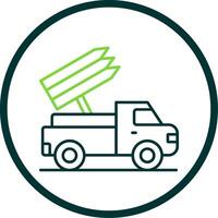 Missile Truck Line Circle Icon vector