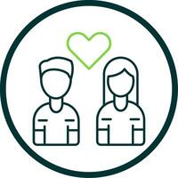 Heart Line Circle Icon vector