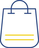 línea de bolsa de compras icono de dos colores vector