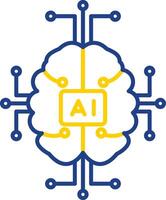 Artificial Intelligence Line Two Color Icon vector